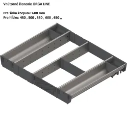 Organizzazione interna del cassetto ORGA LINE / Inox - set
