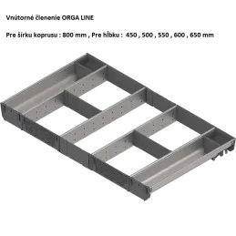 Organizzazione interna del cassetto ORGA LINE / Inox - set