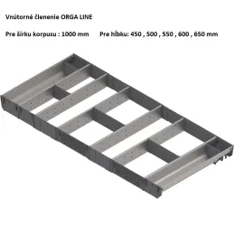 Organizzazione interna del cassetto ORGA LINE / Inox - set