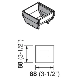 Ciotola in acciaio inox 88 x 88 per il sistema ORGA LINE / Acciaio inox