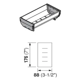 Ciotola in acciaio inox 88 x 176 per il sistema ORGA LINE / Acciaio inox