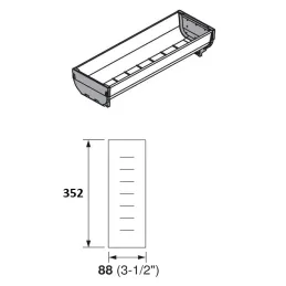 Ciotola in acciaio inox 88 x 352 per il sistema ORGA LINE / Inox