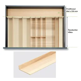 Elemento di prolunga della profondità per cassetto LiniQ / Rovere chiaro