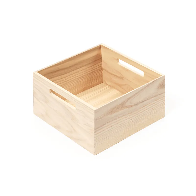 Scatola quadrata con maniglie per cassetto LiniQ / Rovere chiaro