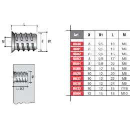 Dado per rivetto filettato con flangia / 10 pz