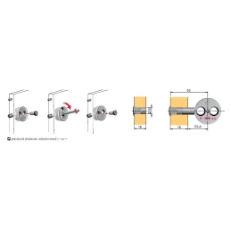 Giunto eccentrico per letti VIS / Nikel - SET