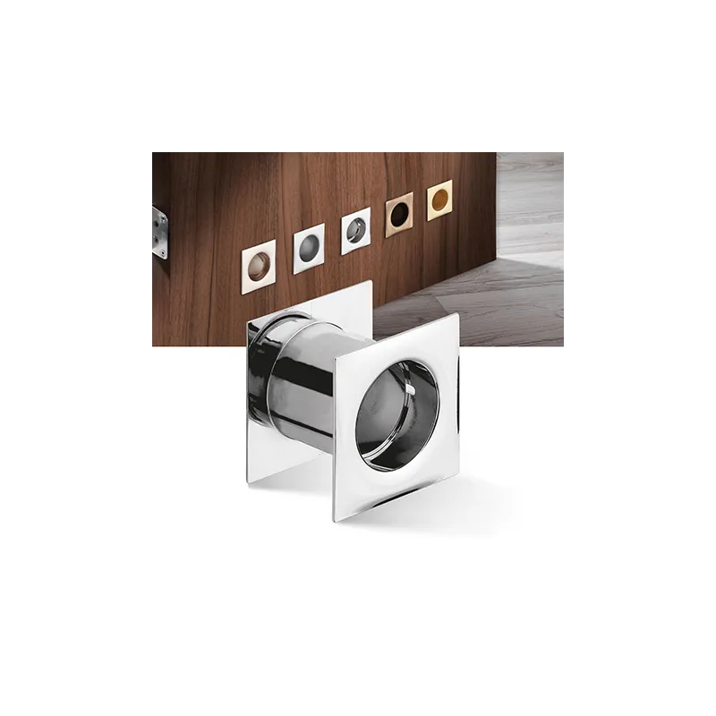 Ventilatore metallico quadrato per porta 40 mm / Cromo lucido
