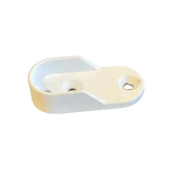 Terminale per tubo appendiabiti - ovale / Bianco opaco