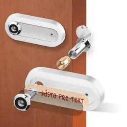 Spioncino per porta ovale con targhetta portanome / Alluminio