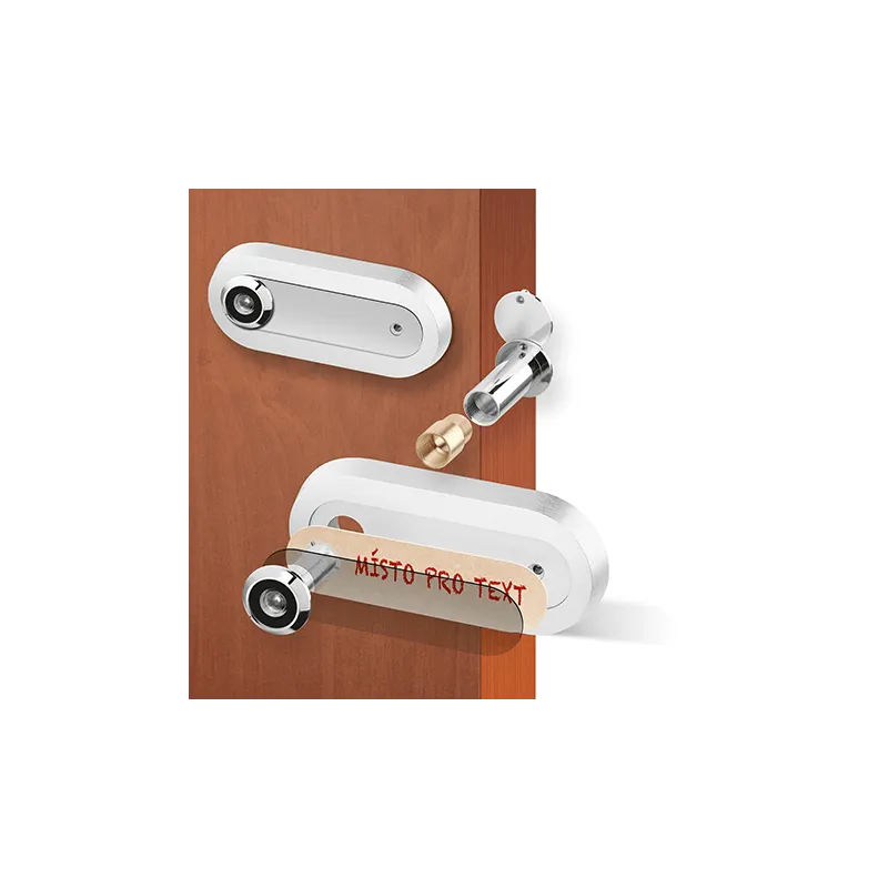 Spioncino per porta ovale con targhetta portanome / Alluminio