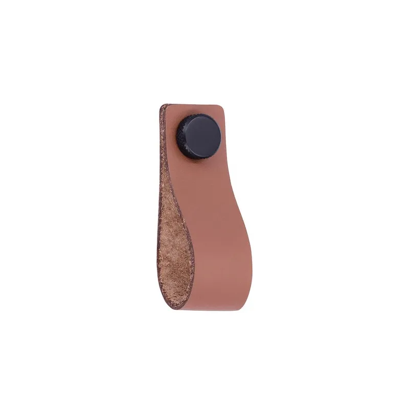 Maniglia a pomello in pelle DISTANC / Nero – pelle chiara