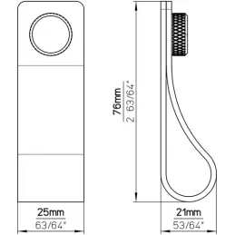 Pomello in pelle DISTANC / Alluminio - pelle nera