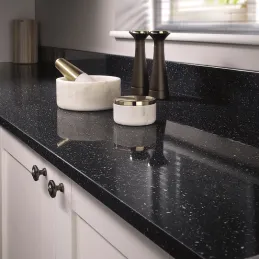 Piano di lavoro KRONOSPAN Andromeda Nero lucido / K218 GG