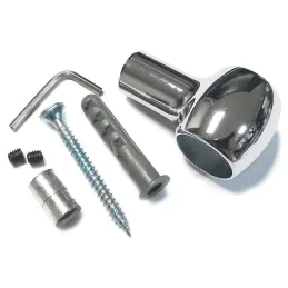 Supporto a parete per bastone per tende / Cromo lucido