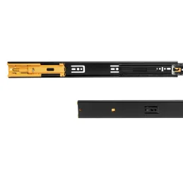 Guida per cassetti con cuscinetti da 45 mm e chiusura ammortizzata ELEGANT / Nero opaco
