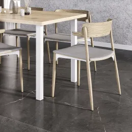 Set di gambe per tavolo ELISEUM / Bianco opaco - 4 pezzi