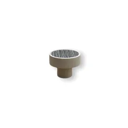 Pomello in legno ARSIA / Bianco – motivo a griglia