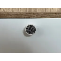 Pomello in legno ARSIA / Bianco – motivo a griglia