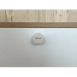 Pomello in legno ARSIA / Bianco - motivo alghe