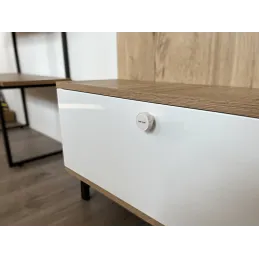 Pomello in legno ARSIA / Bianco - motivo alghe