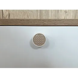 Pomello in legno ARSIA / Bianco - triangoli