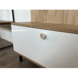 Pomello in legno ARSIA / Bianco - triangoli