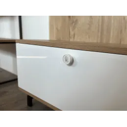 Pomello in legno ARSIA / Bianco - motivo lampada