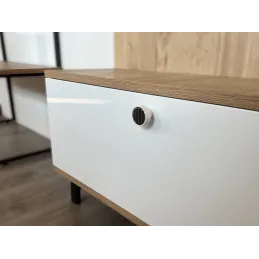 Pomello in legno ARSIA / Bianco - motivo abete nero