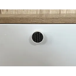 Pomello in legno ARSIA / Bianco - motivo abete nero