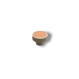 Pomolo in legno ARSIA / Bianco – motivo abete arancione