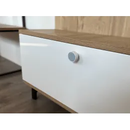 Pomello in legno ARSIA / Bianco - motivo abete blu