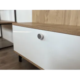 Pomello in legno ARSIA / Bianco – motivo abete grigio