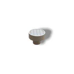 Pomello in legno ARSIA / Bianco - motivo abete bianco