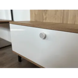 Pomello in legno ARSIA / Bianco - motivo abete bianco