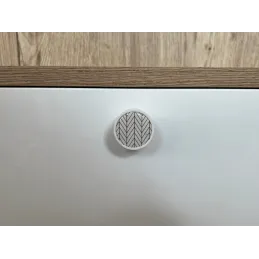 Pomello in legno ARSIA / Bianco - motivo abete bianco