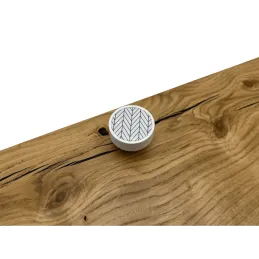 Pomello in legno ARSIA / Bianco - motivo abete bianco
