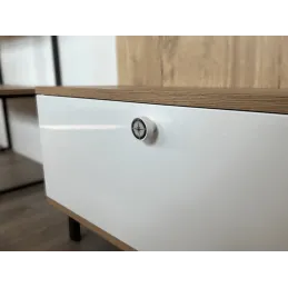 Pomello in legno ARSIA / Bianco - motivo bussola