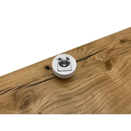 Pomello in legno ARSIA / Bianco – motivo bulldog