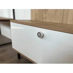 Pomello in legno ARSIA / Bianco – motivo ancora