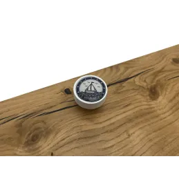 Pomello in legno ARSIA / Bianco – motivo barchetta