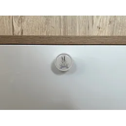 Pomello in legno ARSIA / Bianco – motivo lavanda