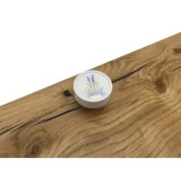 Pomello in legno ARSIA / Bianco – motivo lavanda