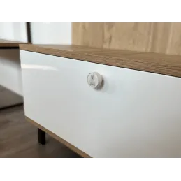 Pomello in legno ARSIA / Bianco – motivo lavanda