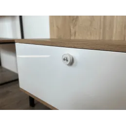 Pomello in legno ARSIA / Bianco - motivo bicicletta