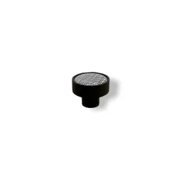 Pomello in legno ARSIA / Nero - motivo a griglia