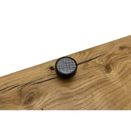Pomello in legno ARSIA / Nero - motivo a griglia