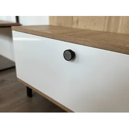 Pomello in legno ARSIA / Nero - motivo a griglia