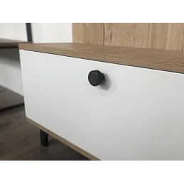 Pomello in legno ARSIA / Nero - motivo abete nero