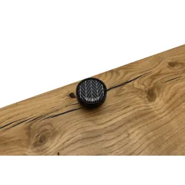 Pomello in legno ARSIA / Nero - motivo abete nero