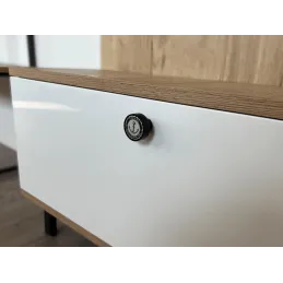 Pomello in legno ARSIA / Nero - motivo ancora